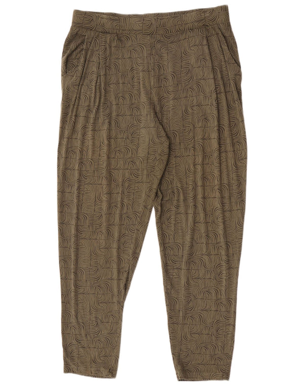 Marks & Spencer Damen Freizeithose UK 16 Large W34 L29 Khaki Geometrisch