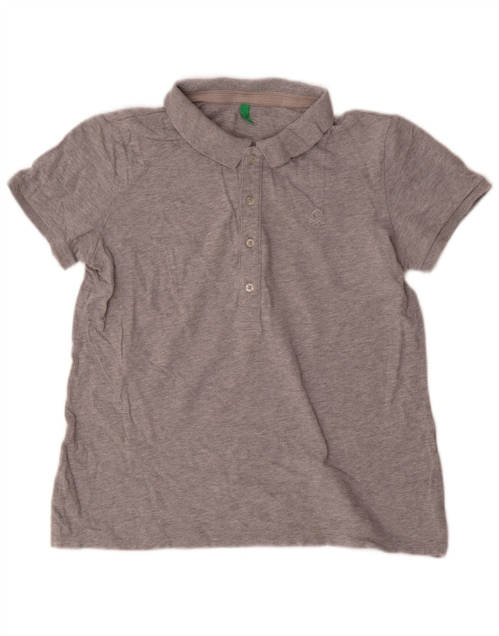 Benetton Herren Poloshirt UK 14 Mittelgrau