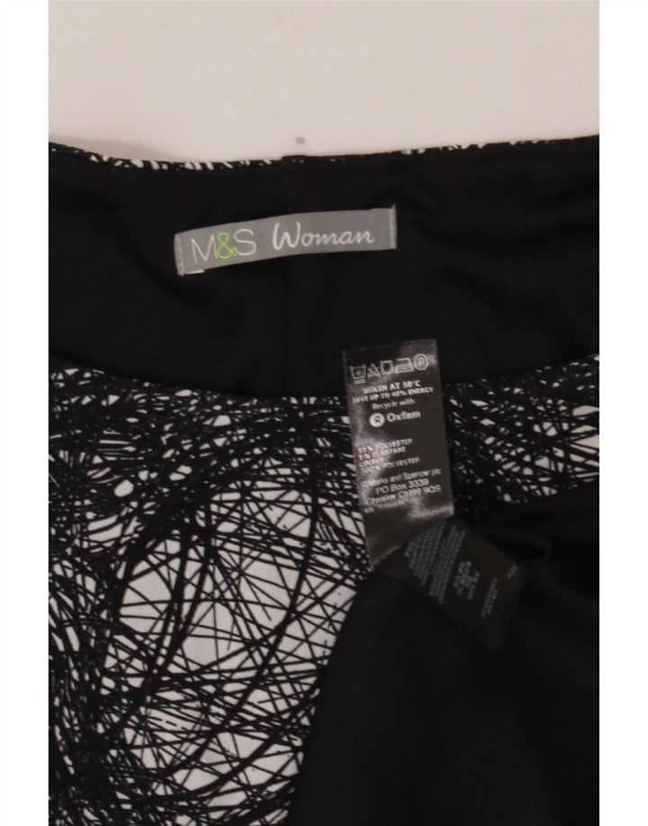Marks & Spencer Damen Etuikleid mit abstraktem Muster UK 20 2XL Schwarz