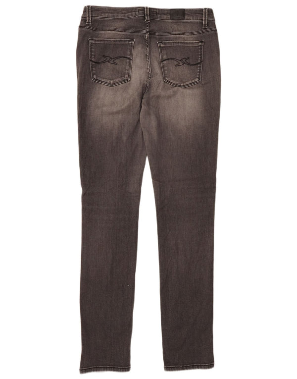 Trussardi Damen-Jeans mit niedriger Taille, Röhrenjeans, W27, L31, graue Baumwolle