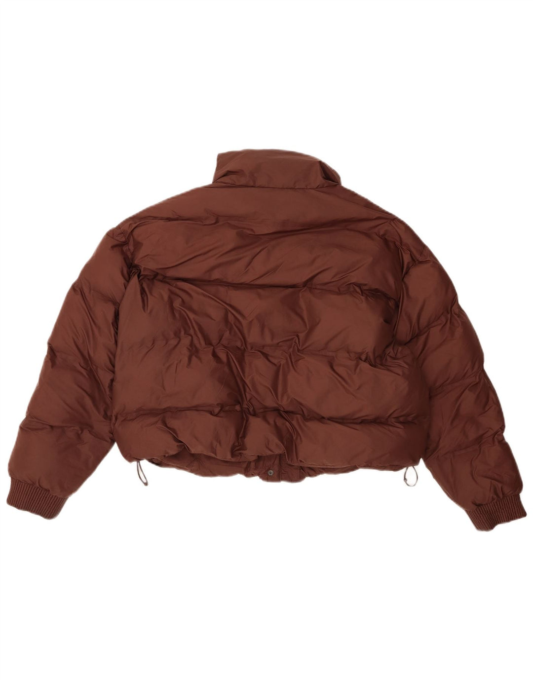 ZARA Womens Oversized Crop Padded Jacket UK 14 Medium Brown