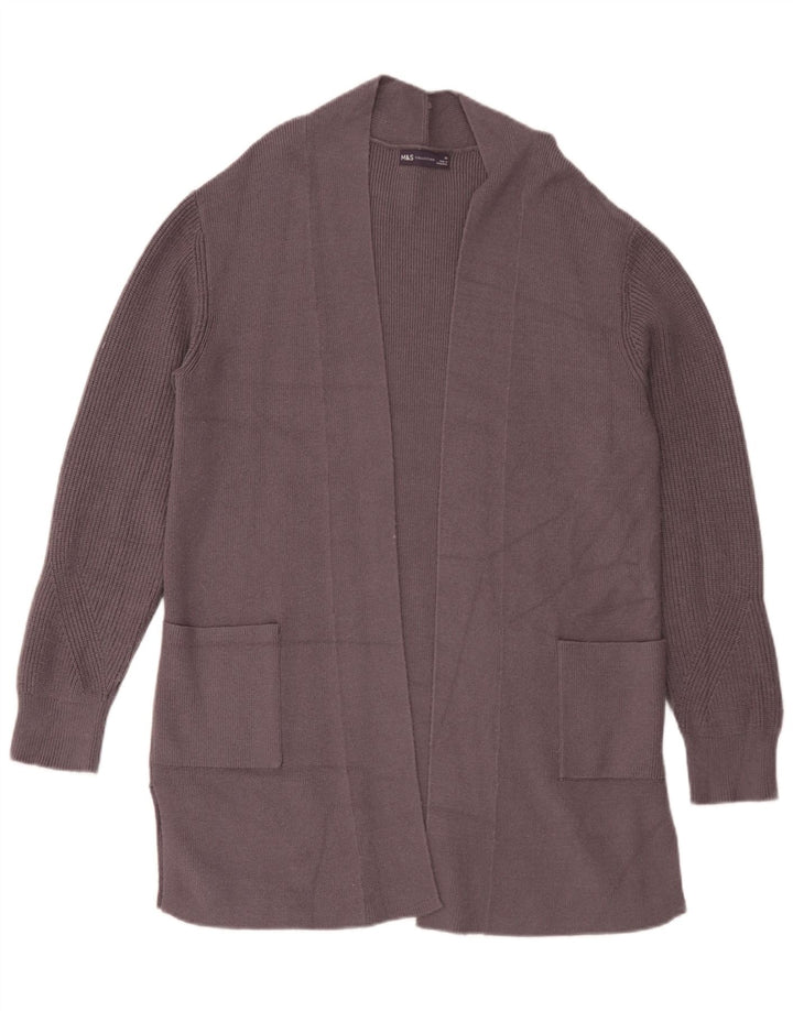 Marks & Spencer Damen Longline Open Cardigan Pullover UK 14 Large Grau
