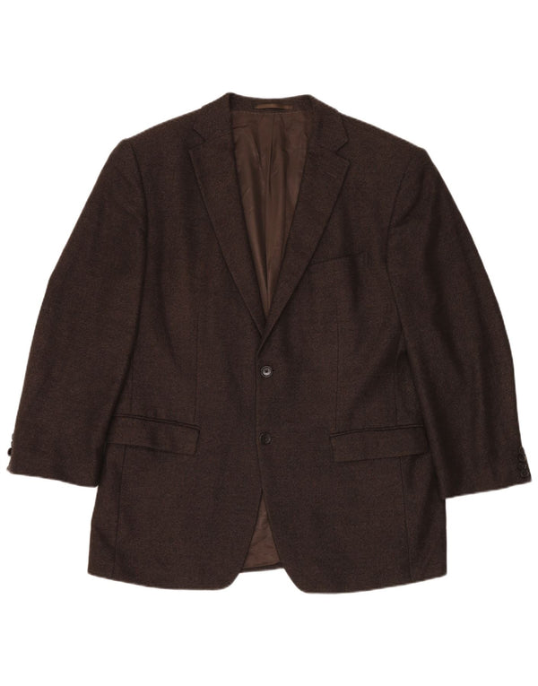 COLOMBO Herren-Blazer mit 2 Knöpfen, EU 54, 2XL, braun, Fischgrätenmuster, Kaschmir