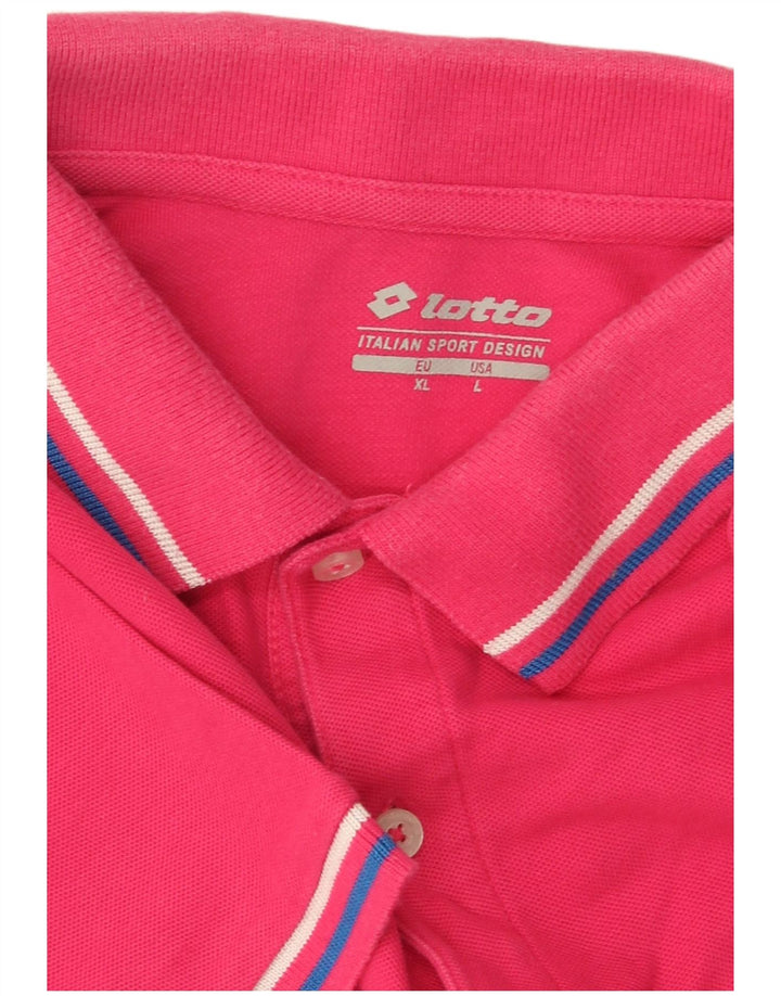 LOTTO Herren-Poloshirt, groß, rosa, Baumwolle
