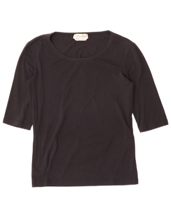 Max Mara Damen Top 3/4 Ärmel UK 8 Small Schwarz