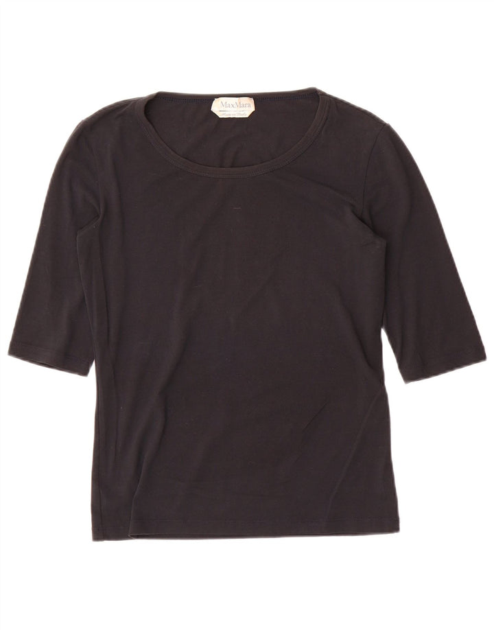 Max Mara Damen Top 3/4 Ärmel UK 8 Small Schwarz