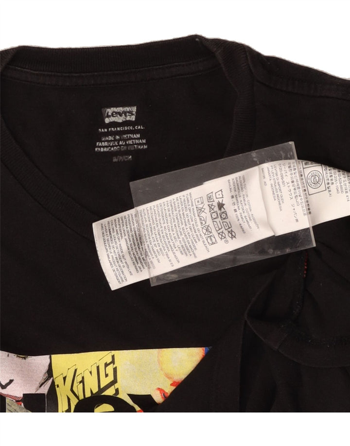 LEVI'S Mens Graphic T-Shirt Top Small Black Cotton Vintage Levi's and Second-Hand Levi's from Messina Hembry 