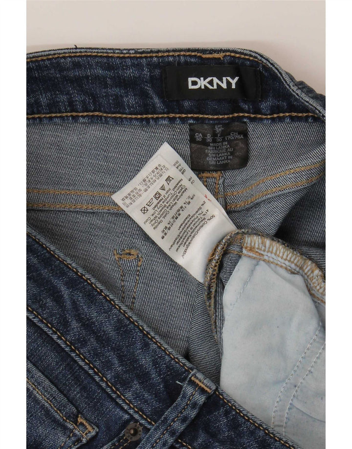 Dkny Damen Slim Jeans W30 L27 Blaue Baumwolle