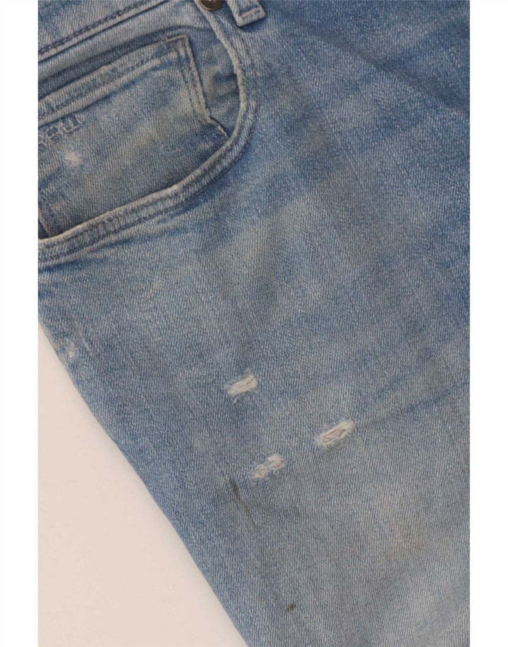 G-Star Herren 3301 Distressed Slim Jeans W34 L34 Blaue Baumwolle