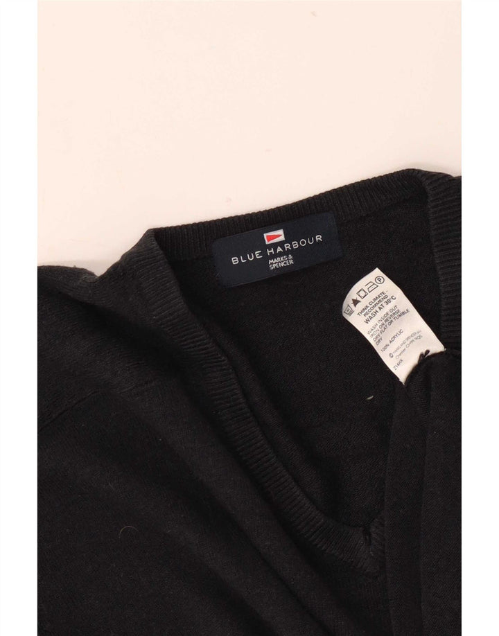 Marks & Spencer Herren-Pullover mit V-Ausschnitt, Mittelblau, Acryl
