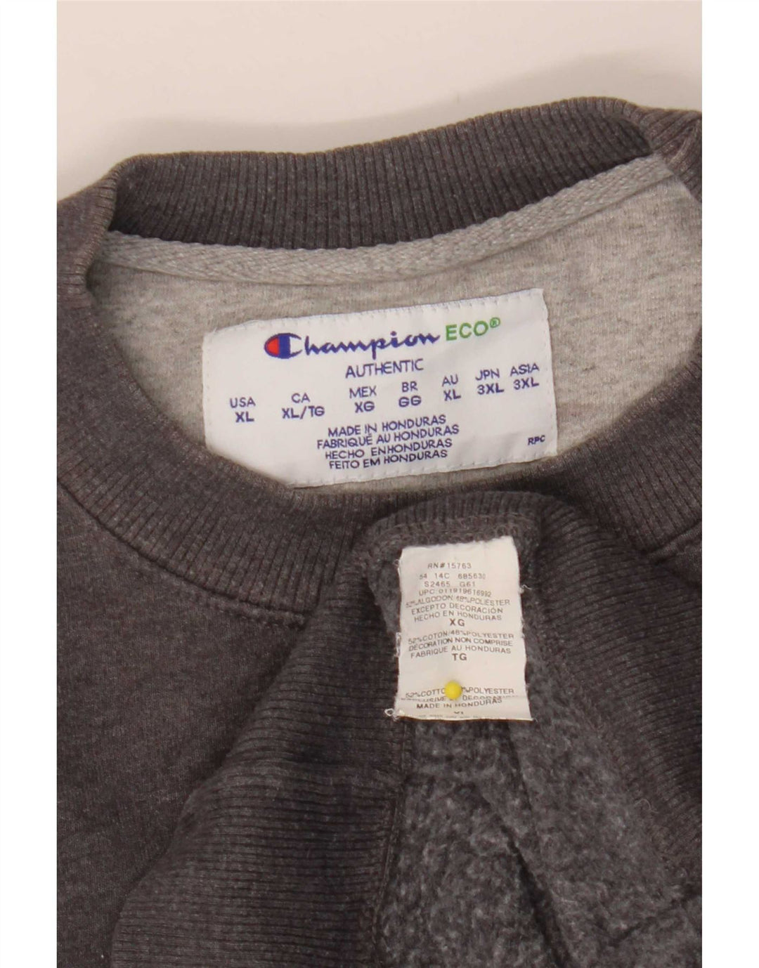 Champion Herren Sweatshirt Pullover XL Grau Baumwolle