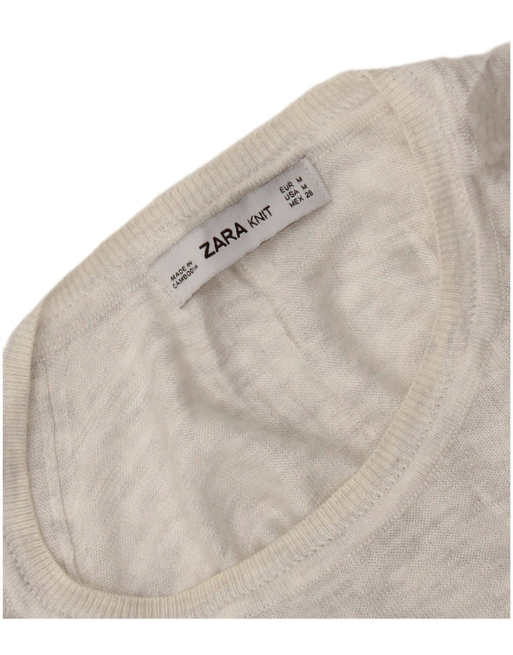 Zara Damen-Pullover mit U-Boot-Ausschnitt, Gr. 14, Mittelgrau