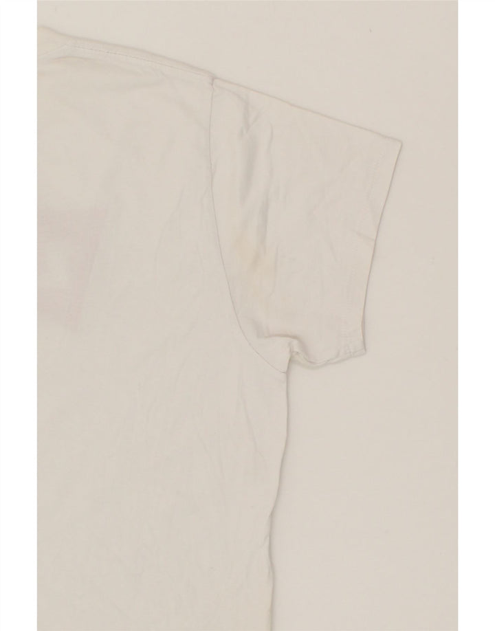 LEVI'S Womens Crop Oversized Graphic T-Shirt Top UK 10 Small White Vintage Levi's and Second-Hand Levi's from Messina Hembry 