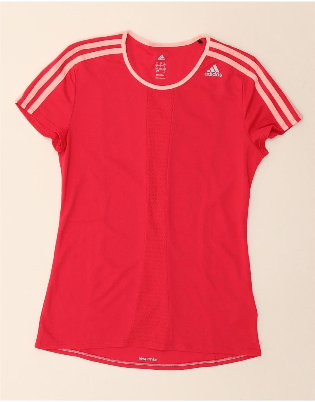 Adidas Damen Climalite T-Shirt Top UK 8/10 Small Rosa Polyester