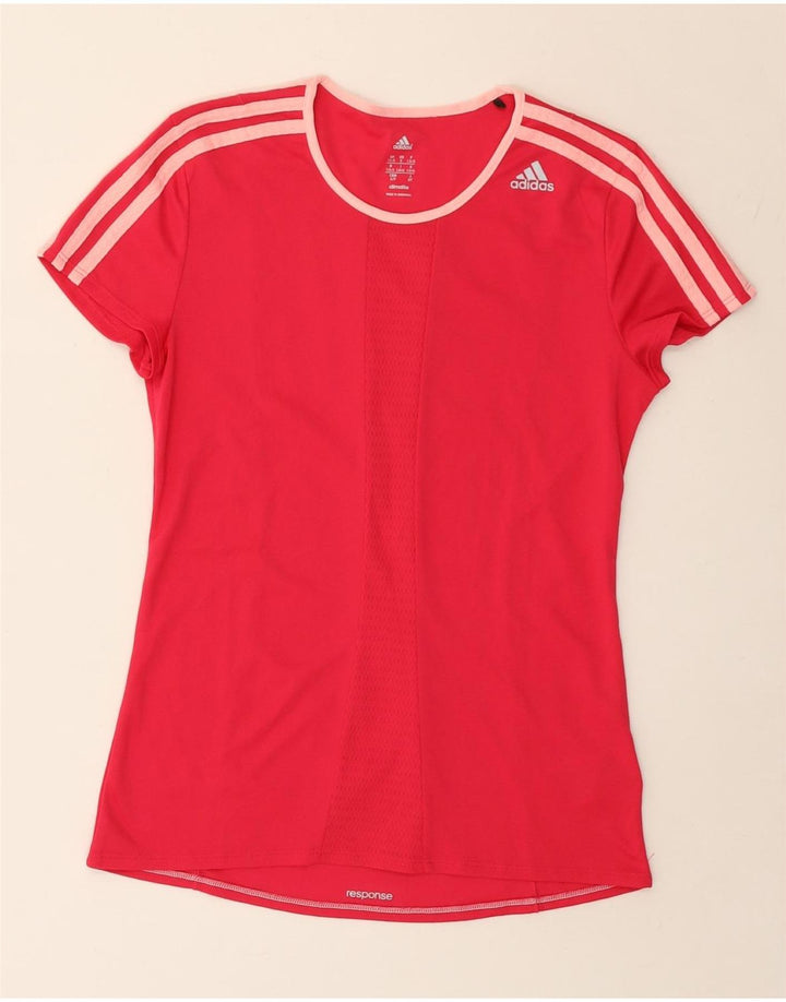 Adidas Damen Climalite T-Shirt Top UK 8/10 Small Rosa Polyester