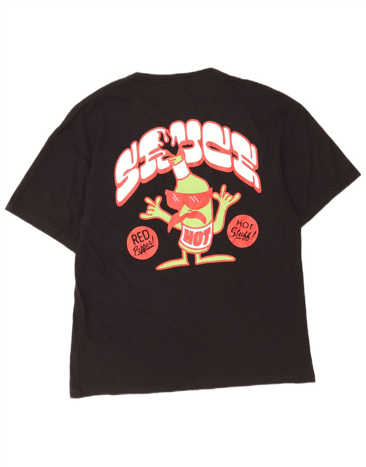 Jack & Jones Herren-T-Shirt mit Grafik, Größe L, Schwarz