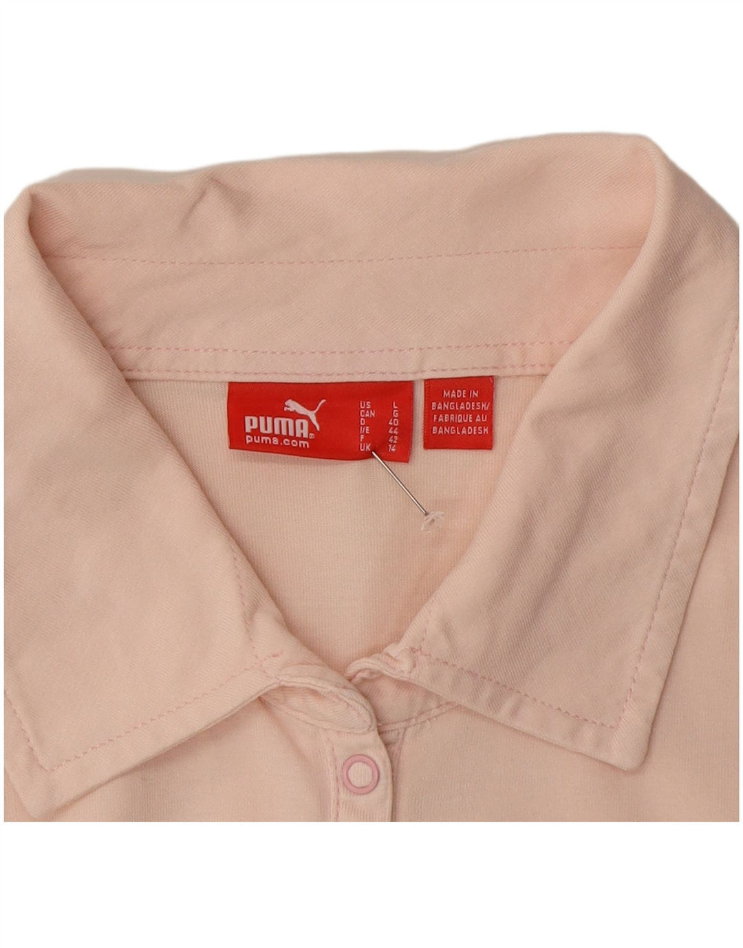 Puma Damen Langarm-Poloshirt UK 14 Mittelrosa