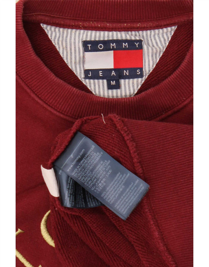 Tommy Hilfiger Herren Grafik-Sweatshirt-Pullover aus mittlerer burgunderroter Baumwolle
