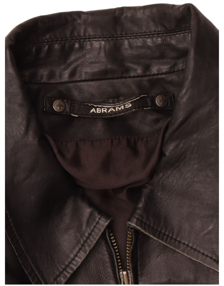 Abrams Herren Lederjacke IT 52 XL Schwarzes Leder