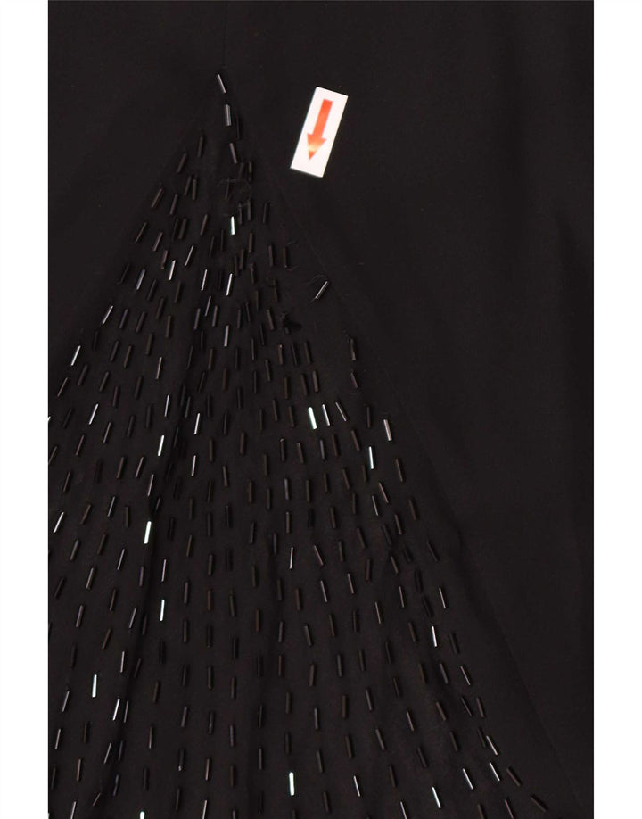 Luisa Spagnoli Damen ausgestellter Rock IT 44 Medium W32 Schwarze Seide