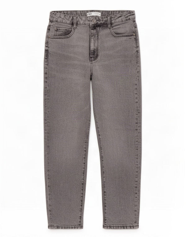 Zara Damen Tapered Jeans EU 38 Small W28 L26 Grau