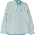 TOMMY HILFIGER Mens Flannel Shirt XL Blue Cotton Vintage Tommy Hilfiger and Second-Hand Tommy Hilfiger from Messina Hembry 