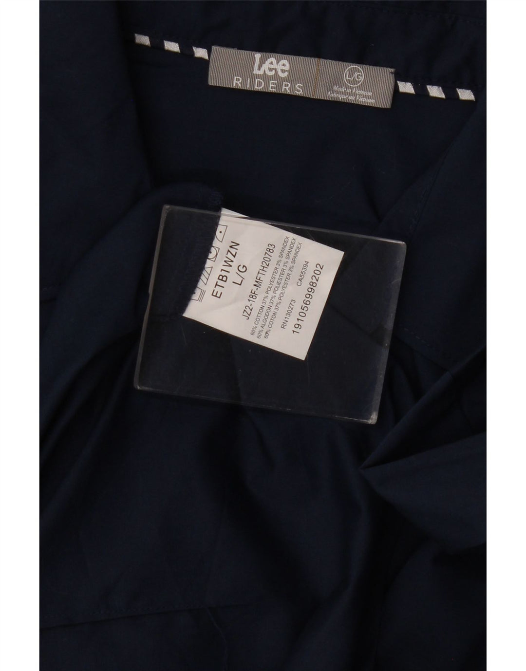 LEE Womens Riders Shirt UK 16 Große marineblaue Baumwolle
