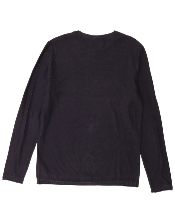 Jack & Jones Herren-Pullover mit Rundhalsausschnitt, Größe L, Marineblau