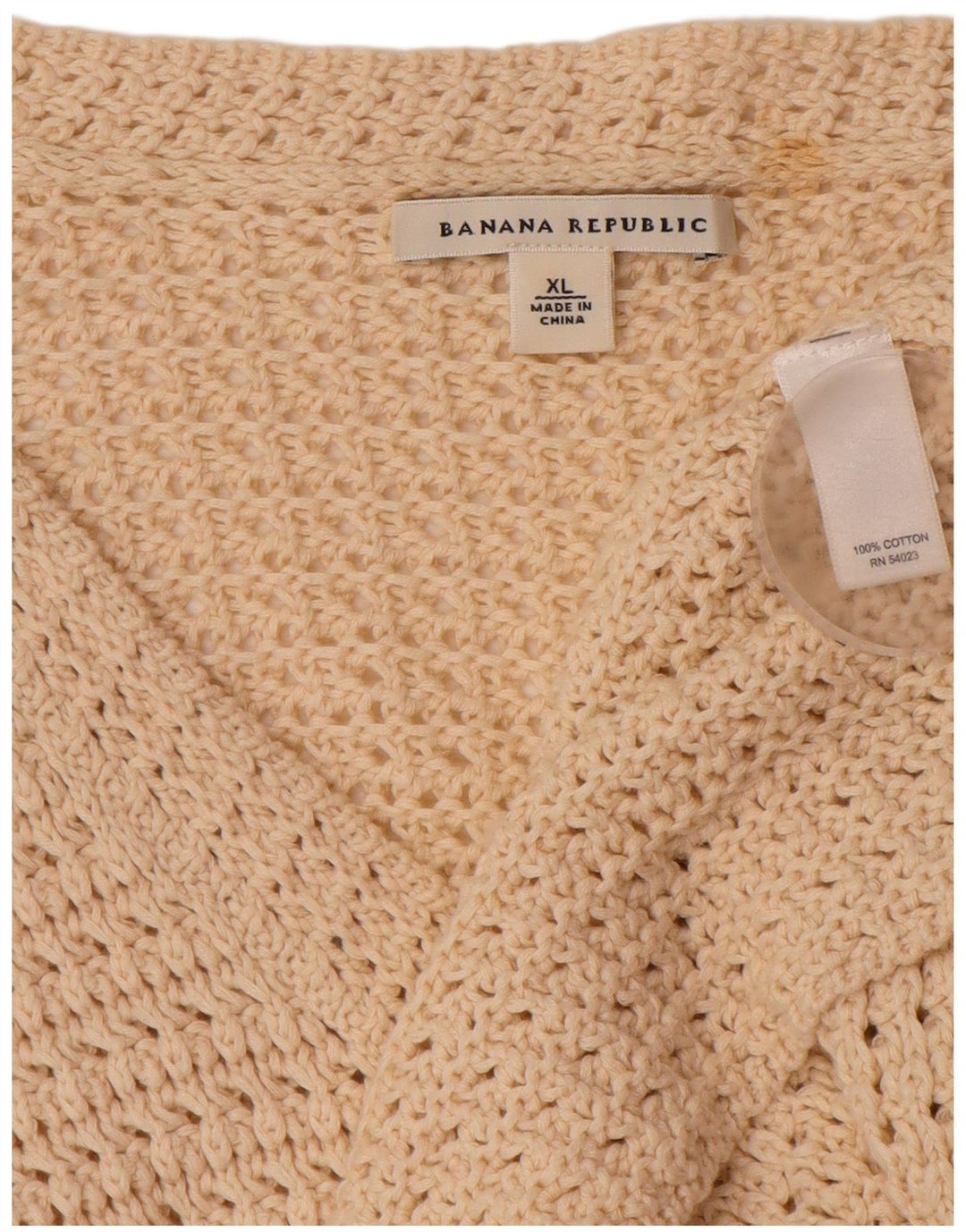 BANANA REPUBLIC Damen Strickjacke UK 18 XL Beige Baumwolle