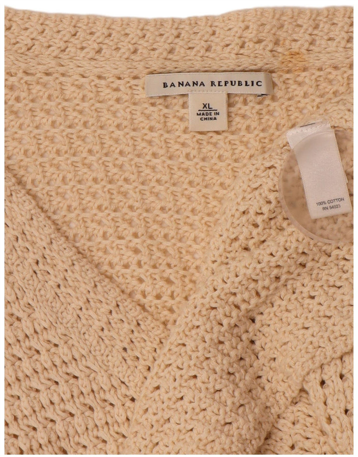 BANANA REPUBLIC Damen Strickjacke UK 18 XL Beige Baumwolle