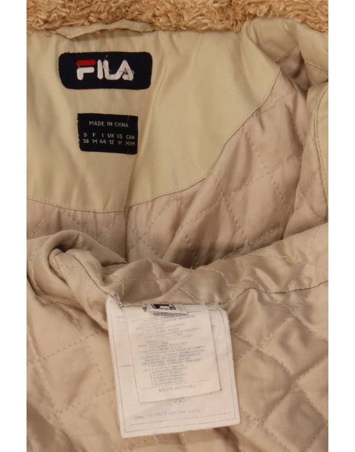 Fila Damen-Windbreakerjacke mit Kapuze, UK 12, mittelbeigefarbenes Polyester