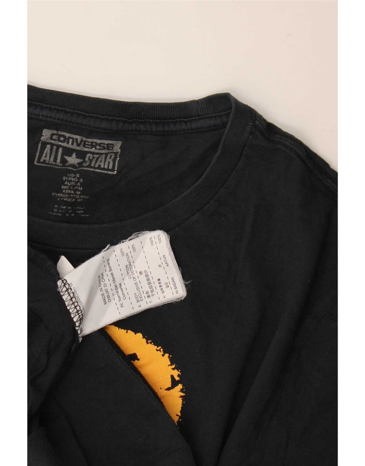 Converse Damen Grafik-T-Shirt-Oberteil UK 10 Small Schwarz