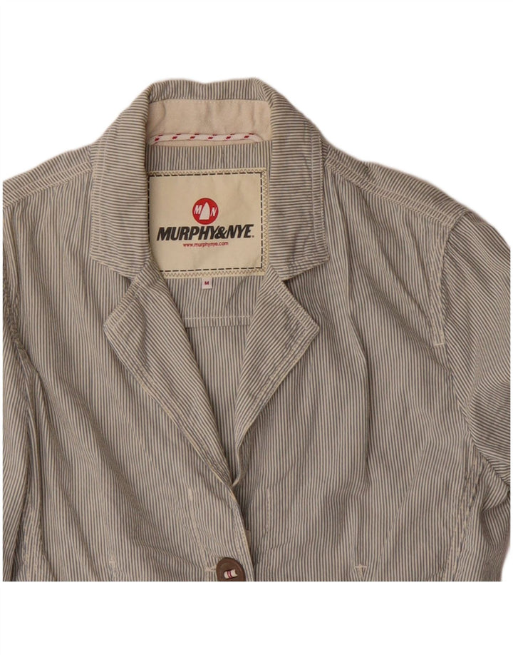Murphy & Nye Damen 2-Knopf-Blazerjacke UK 14 Mittelgrauer Nadelstreifen
