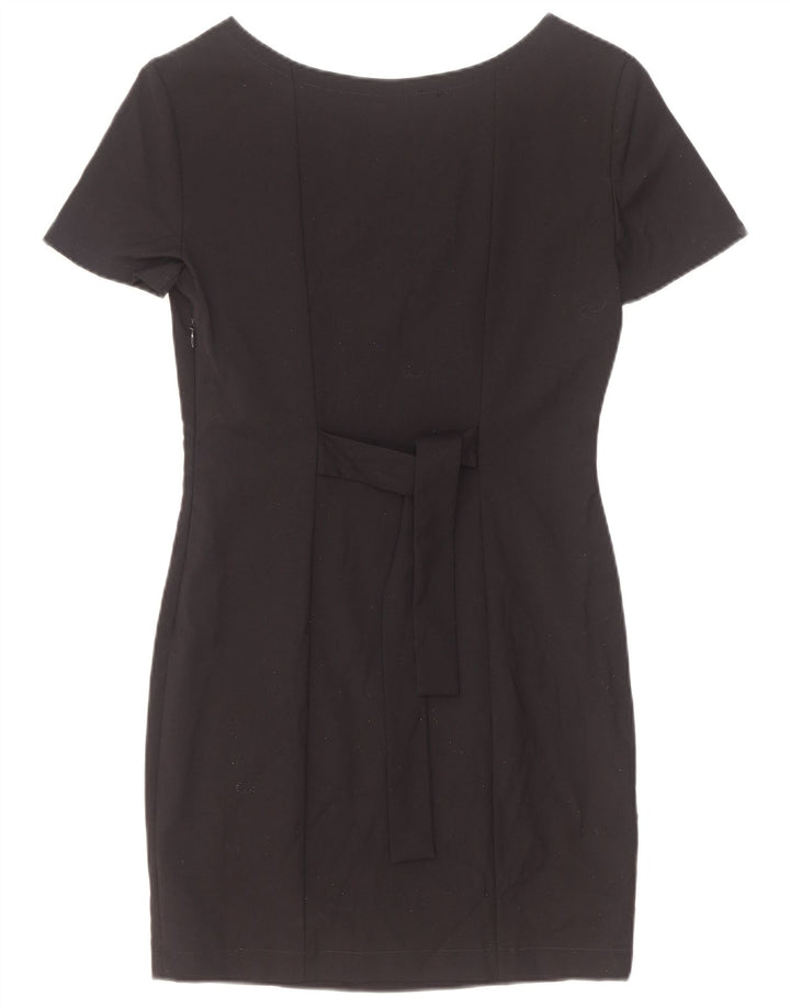 Stefanel Damen Etuikleid IT 42 Medium Schwarz Schurwolle