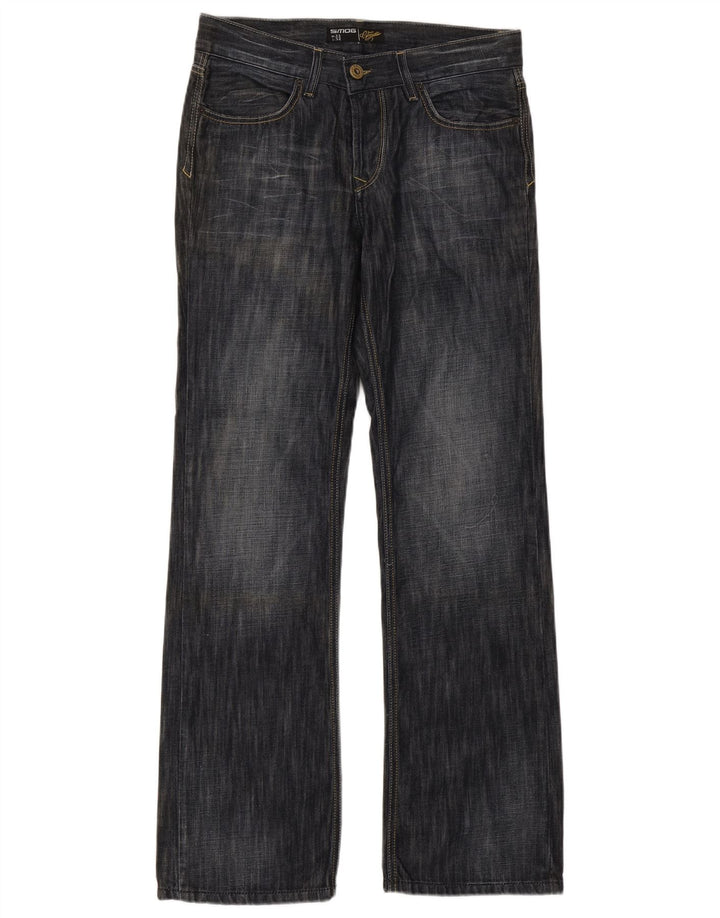 Smog Herren Bootcut Jeans W32 L34 Marineblau