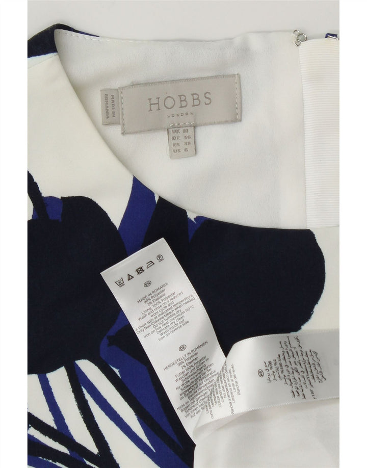 Hobbs Damen-Etuikleid, Größe S, Weiß, Blumenmuster, Polyester