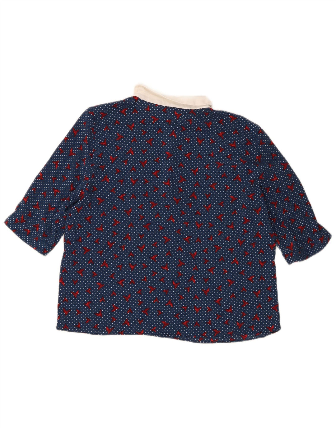 Zara Damen Trafaluc Blusenoberteil UK 14 Mittelblau gepunktetes Polyester