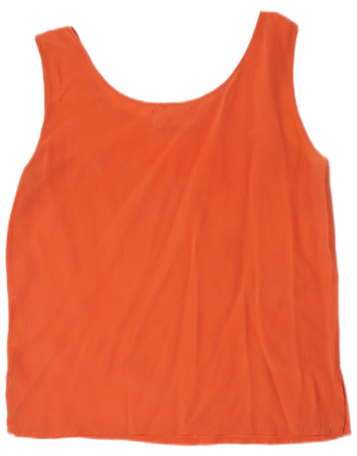 HANAITI Damen Weste Top UK 14 Medium Orange Seide