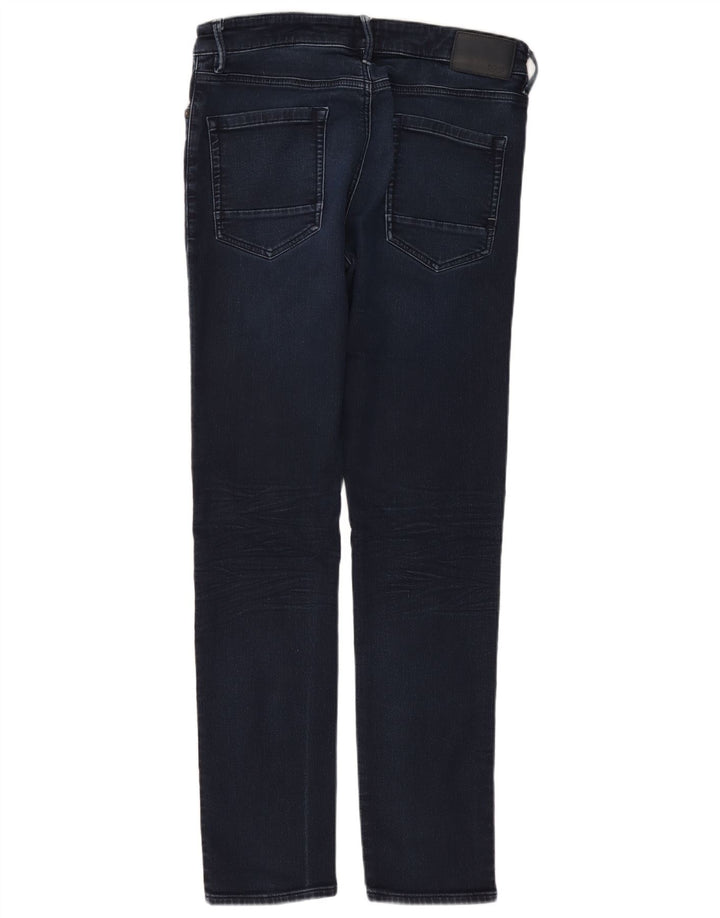 HUGO BOSS Herren Charleston Skinny Jeans W36 L34 Marineblaue Baumwolle