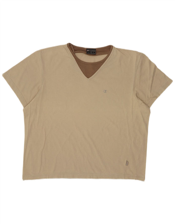 Champion Damen T-Shirt Top UK 18 XL Beige