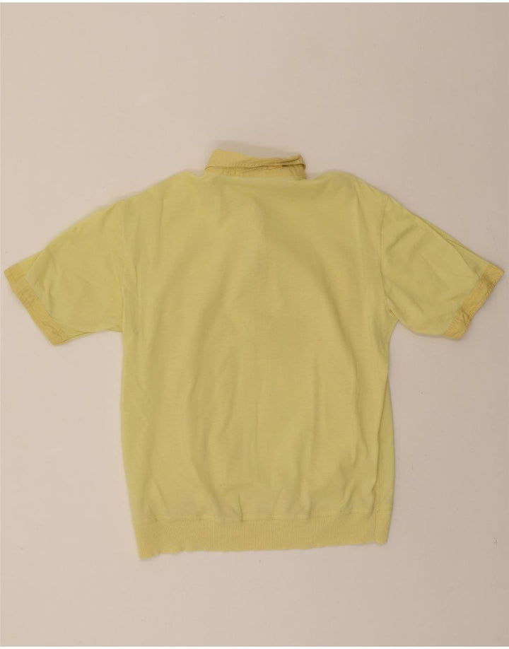 VINTAGE Mens Short Sleeve Pullover Shirt Small Yellow Cotton Vintage Vintage and Second-Hand Vintage from Messina Hembry 