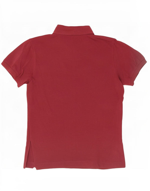 Lacoste Mens Polo Shirt Size 4 Medium Burgundy Cotton