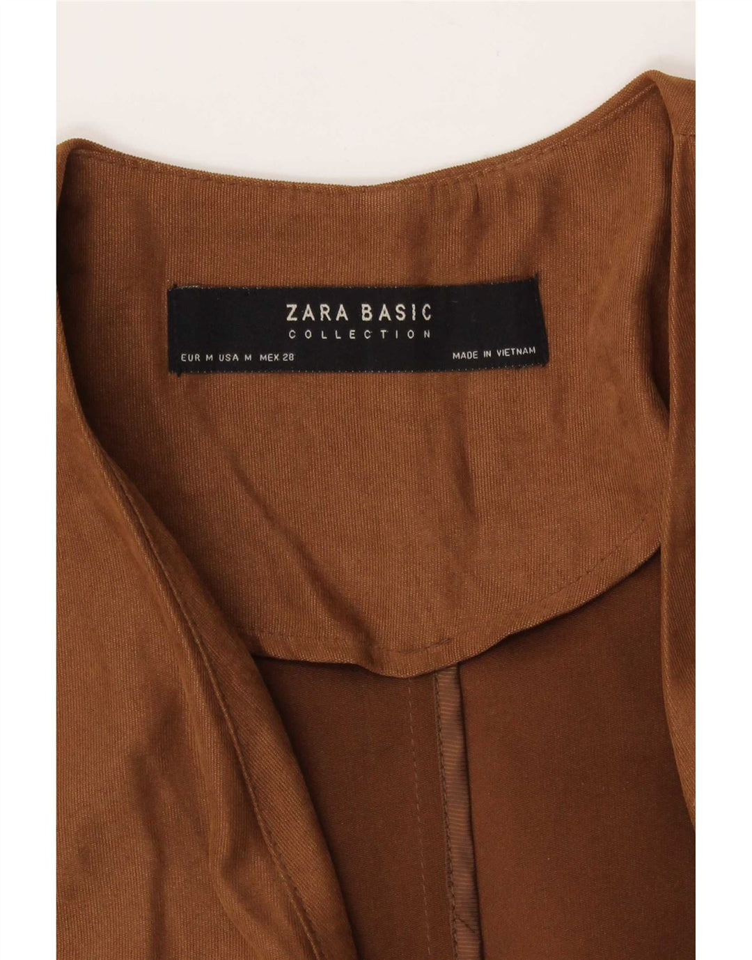 Zara Damen Strickjacke mit 3/4-Ärmeln, UK-Gr. 14, Mittelbraun