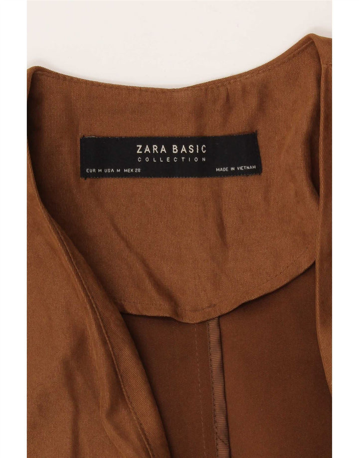 Zara Damen Strickjacke mit 3/4-Ärmeln, UK-Gr. 14, Mittelbraun