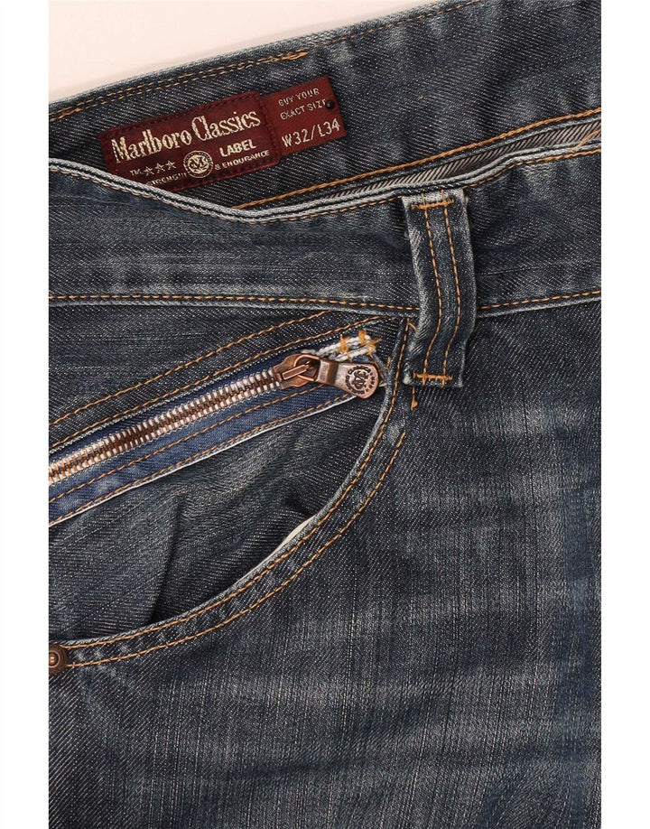 Marlboro Classics Herren Straight Jeans W32 L28 Blaue Baumwolle