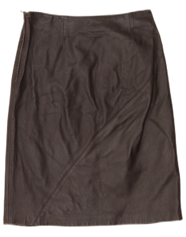 Lorena Antoniazzi Damen Lederrock IT 42 Medium W26 Braunes Leder