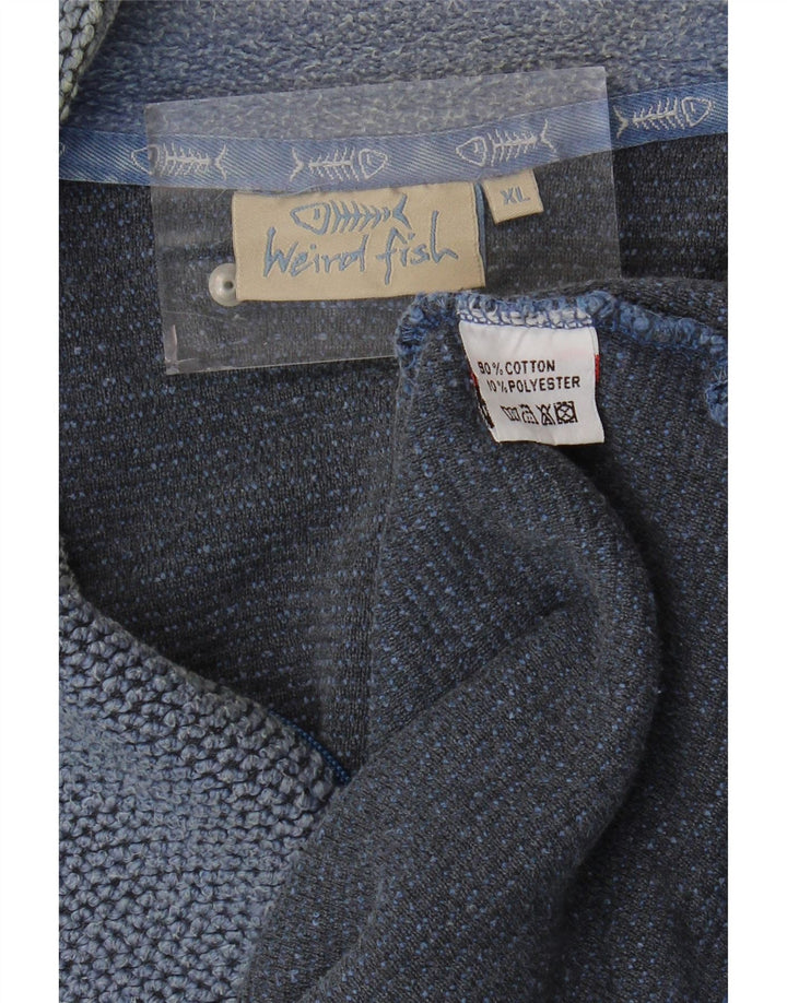 Weird Fish Herren-Sweatshirt mit Reißverschluss, XL, Blau, Baumwolle