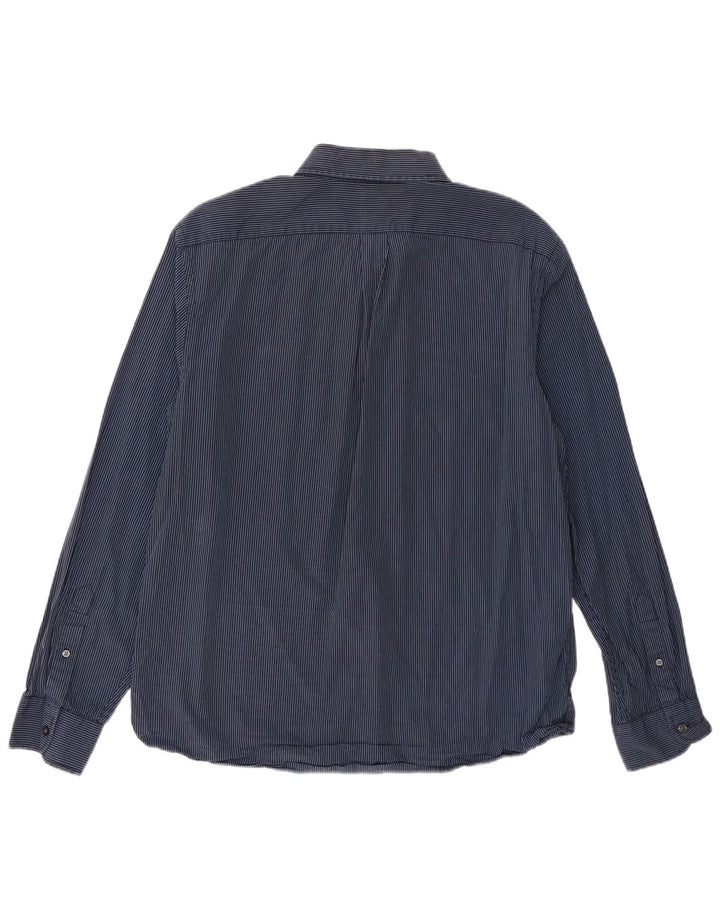 Gap Herren-Hemd, groß, marineblau, Nadelstreifen, Baumwolle