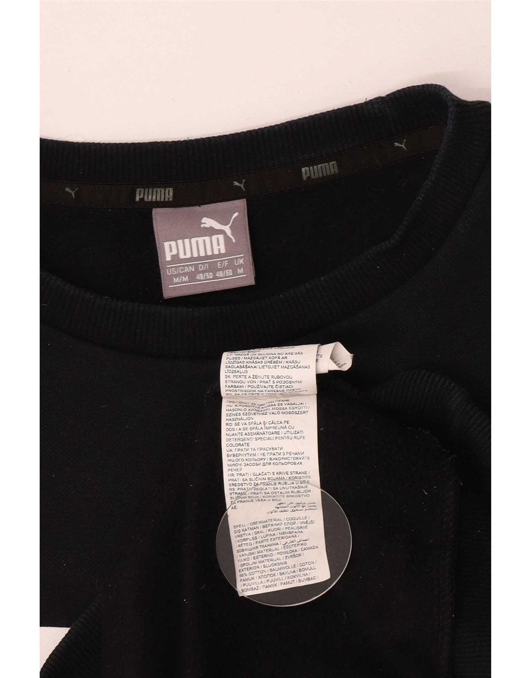 Puma Herren Grafik-Sweatshirt-Pullover aus mittelschwarzer Baumwolle