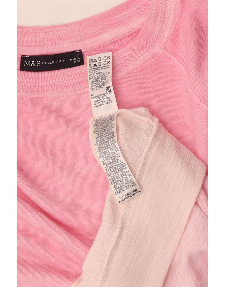 Marks & Spencer Damen-Sweatshirt-Pullover, Gr. 14, groß, rosa, Farbblock